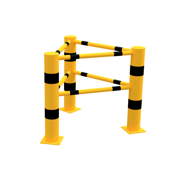 Impact protection railing | plug-in system | Centre post for 180 top and knee rail